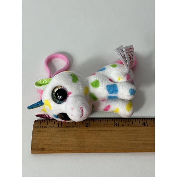 Ty Beanie Boos Harmonie Multicolor The Unicorn 6" plush Keychain - Picture 6 of 6